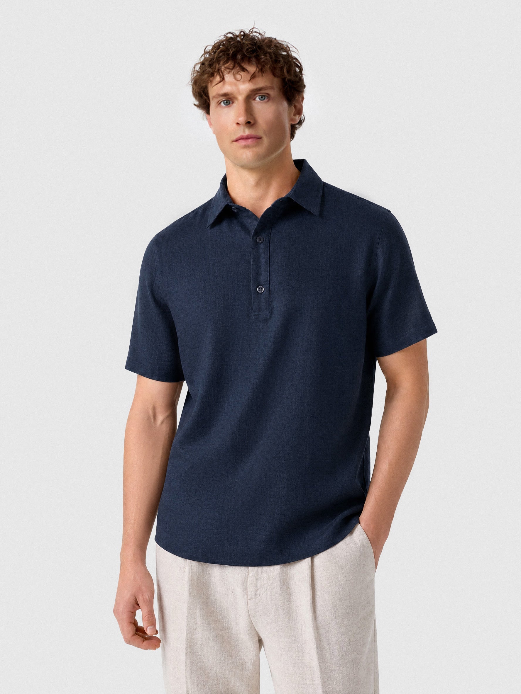 Natural Linen Polo Shirt