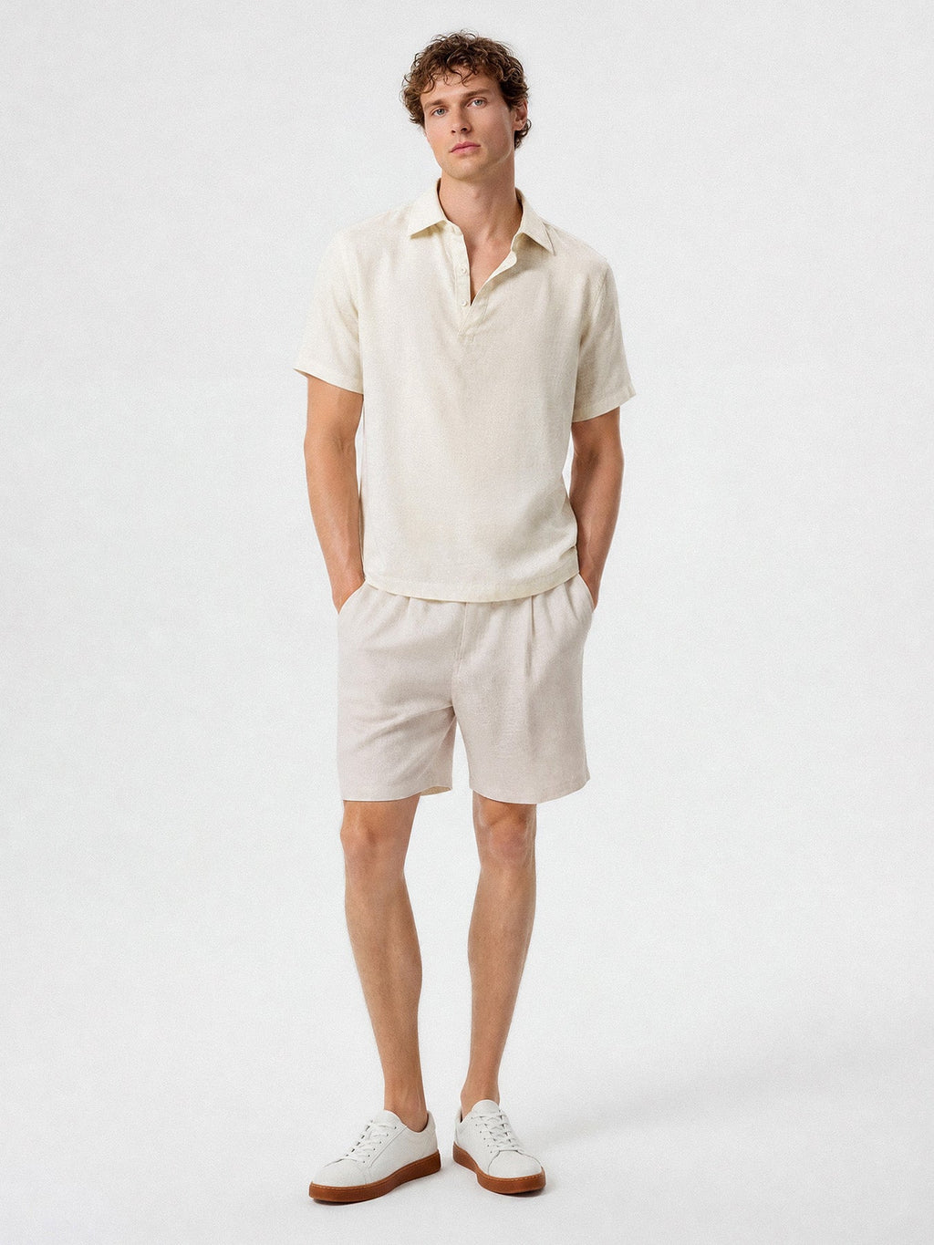 Natural Linen Polo Shirt